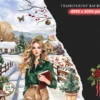 Holly Planner Watercolor Clipart Set - 260+ transparent PNG, Christmas planner graphics, Holly ornament png, Commercial use, Digital download