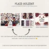 Plaid Holiday Floral Arrangements, Peony floral png, Holly berry bouquet, Ornaments, Festive decor, Commercial use, Digital download