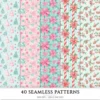 Whimsy Christmas Seamless Patterns, Cozy christmas JPEG, Candy cane pattern, Gift box, Snowflake repeating pattern, Digital scrapbook paper