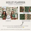 Holly Planner Watercolor Clipart Set - 260+ transparent PNG, Christmas planner graphics, Holly ornament png, Commercial use, Digital download
