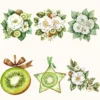 Winter Kiwi Floral Arrangements, Camellia, Winter flower png, Camellia bouquet, Winter decor, Winter png, Commercial use, Digital download