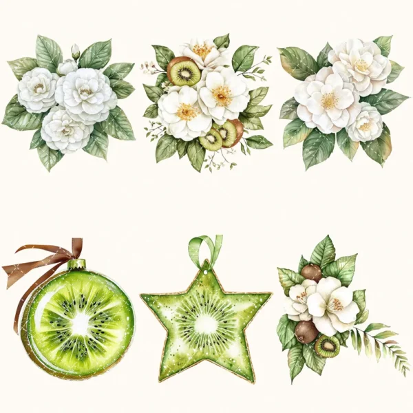 Winter Kiwi Floral Arrangements, Camellia, Winter flower png, Camellia bouquet, Winter decor, Winter png, Commercial use, Digital download