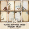 Winter Brownie Haven Junk Journal Pages & Papers - Rustic winter journal paper, Cozy cocoa background, Junk Journal Kit, Digital download