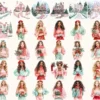 Whimsy Christmas Watercolor Clipart Set - 272+ transparent PNG, Holiday festive illustrations, Xmas png, Commercial use, Digital download