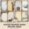 Winter Brownie Haven Junk Journal Pages & Papers - Rustic winter journal paper, Cozy cocoa background, Junk Journal Kit, Digital download