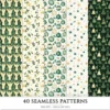 Cozy Yuletide Seamless Patterns, Winter JPEG, Holiday pattern, Gift box, Festive, Plaid, Snowflake repeating pattern, Digital scrapbook paper