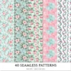 Whimsy Christmas Seamless Patterns, Cozy christmas JPEG, Candy cane pattern, Gift box, Snowflake repeating pattern, Digital scrapbook paper
