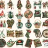 Holly Planner Watercolor Clipart Set - 260+ transparent PNG, Christmas planner graphics, Holly ornament png, Commercial use, Digital download