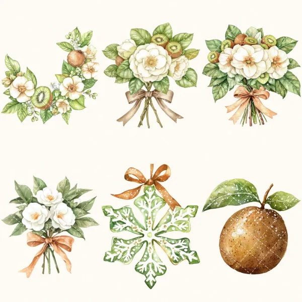 Winter Kiwi Floral Arrangements, Camellia, Winter flower png, Camellia bouquet, Winter decor, Winter png, Commercial use, Digital download