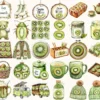 Winter Kiwi Watercolor Clipart Set - 275+ transparent PNG, Winter fruit illustrations, Cozy winter art, Commercial use, Digital download