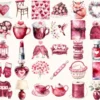 Romance in Winter Watercolor Clipart Set - 266+ transparent PNG, Winter love graphics, Romantic heart art, Commercial use, Digital download