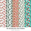 Santa’s Lapland Seamless Patterns, Rustic winter JPEG, Festive pattern, Plaid, Snowflake, Santa repeating pattern, Digital scrapbook paper