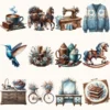 Winter Brownie Haven Clipart Mini Set - 125+ transparent PNG, Rustic winter graphics, Brownie winter art, Commercial use, Digital download