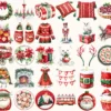 Santa’s Lapland Watercolor Clipart Set - 275+ transparent PNG, christmas graphics, holiday festive png, Commercial use, Digital download