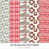 Santa’s Lapland Seamless Patterns, Rustic winter JPEG, Festive pattern, Plaid, Snowflake, Santa repeating pattern, Digital scrapbook paper
