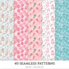 Whimsy Christmas Seamless Patterns, Cozy christmas JPEG, Candy cane pattern, Gift box, Snowflake repeating pattern, Digital scrapbook paper
