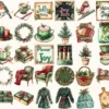Holly Planner Watercolor Clipart Set - 260+ transparent PNG, Christmas planner graphics, Holly ornament png, Commercial use, Digital download