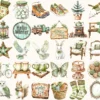 Winter Kiwi Watercolor Clipart Set - 275+ transparent PNG, Winter fruit illustrations, Cozy winter art, Commercial use, Digital download