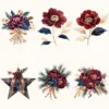 Plaid Holiday Floral Arrangements, Peony floral png, Holly berry bouquet, Ornaments, Festive decor, Commercial use, Digital download