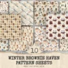 Winter Brownie Haven Junk Journal Pages & Papers - Rustic winter journal paper, Cozy cocoa background, Junk Journal Kit, Digital download