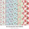 Whimsy Christmas Seamless Patterns, Cozy christmas JPEG, Candy cane pattern, Gift box, Snowflake repeating pattern, Digital scrapbook paper