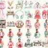 Whimsy Christmas Watercolor Clipart Set - 272+ transparent PNG, Holiday festive illustrations, Xmas png, Commercial use, Digital download