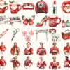 Santa’s Lapland Watercolor Clipart Set - 275+ transparent PNG, christmas graphics, holiday festive png, Commercial use, Digital download