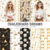 Chalkboard Dreams Seamless Patterns, Classroom JPEG, Coffee and Books Pattern, Globe, School Bag Repeating Pattern, Digital Scrapbook Paper