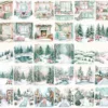 Peppermint Glow Watercolor Clipart Set - 275+ transparent PNG, Peppermint xmas graphics, Cozy christmas art, Commercial use,Digital download