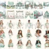 Peppermint Glow Watercolor Clipart Set - 275+ transparent PNG, Peppermint xmas graphics, Cozy christmas art, Commercial use,Digital download