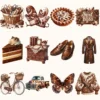 Chocolate Heaven Watercolor Clipart Set - 125+ transparent PNG, Cozy fall treats graphics, Cocoa clipart, Pastry png, Digital download