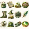 Gravemoss Witch Clipart Mini Set - Fantasy Clipart, Mystic forest graphics, Witchy fantasy art, Moss Art, Magical Images, Digital download