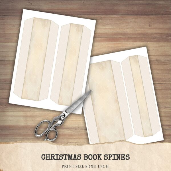 Vintage Christmas Book Spines - Snow Globe, Nutcracker, Candlelight, Goose, Holly, Christmas Letter, Sleigh, Printables, Digital download