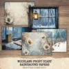 Woodland Frost Diary Junk Journal Pages & Papers - Winter Journal Paper, Woodland Digital Background, Junk Journal Kit, Digital download