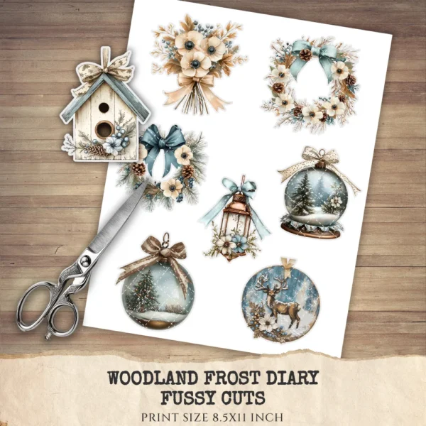 Woodland Frost Diary Floral Arrangements - Anemone Flowers, Botanical, Winter Florals, Bouquet, Floral Wreath, Greenery Art,Digital Download