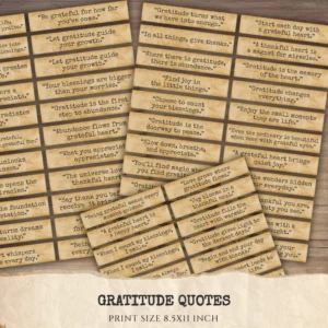 Gratitude Quotes - Grateful and Thankful, Junk Journal, Ephemera, Scrapbook Words, Collage Sheet, Planner, Vintage Word, Digital download
