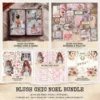 Blush Chic Noel Mega Bundle – Christmas Printables, Ephemera, Journal, PNG Clipart, Seamless Pattern, Xmas Floral Art, Digital Download