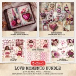 Love Moments Mega Bundle – Romantic Printables, Ephemera, Valentine's Day, Journal, PNG Clipart, Seamless Pattern, Floral, Digital Download