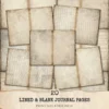 Blank Lined Vintage Junk Journal Papers - Printable, Scrapbook Supply, Paper, Journal Pages, Book, Ephemera, Digital Download