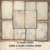 Blank Lined Vintage Junk Journal Papers - Printable, Scrapbook Supply, Paper, Journal Pages, Book, Ephemera, Digital Download