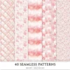 Blush Chic Noel Seamless Patterns, Christmas JPEG, Festive Patterns, Floral, Pastel, Girly Winter repeating pattern, Digital scrapbook paper
