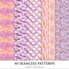 Rapunzel Dreams Seamless Patterns, Fairytale JPEG, Floral infinite pattern, Fantasy flowers repeating pattern, Digital scrapbook paper