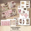 Love Moments Ephemera & Folio Kit – Romantic Hearts, Red Pink Printable, Valentine's Day, Tags, Victorian, Love, Floral, Digital Download