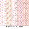 Love Moments Seamless Patterns, Valentines JPEG, Heart infinite pattern, Bird, Rose, Romantic repeating pattern, Digital scrapbook paper
