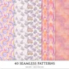 Rapunzel Dreams Seamless Patterns, Fairytale JPEG, Floral infinite pattern, Fantasy flowers repeating pattern, Digital scrapbook paper
