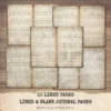 Blank Lined Vintage Junk Journal Papers - Printable, Scrapbook Supply, Paper, Journal Pages, Book, Ephemera, Digital Download