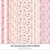Love Moments Seamless Patterns, Valentines JPEG, Heart infinite pattern, Bird, Rose, Romantic repeating pattern, Digital scrapbook paper