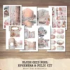 Blush Chic Noel Junk Journal Pages & Papers - Pink Christmas, Vintage Xmas Background, Pastel Holiday, Journal Kit, Digital download