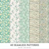 Seaside Christmas Seamless Patterns, Festive Beach JPEG, Poinsettia, Floral, Coastal Xmas, Holiday Infinite Patterns, Digital Download