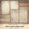 Blank Lined Vintage Junk Journal Papers - Printable, Scrapbook Supply, Paper, Journal Pages, Book, Ephemera, Digital Download